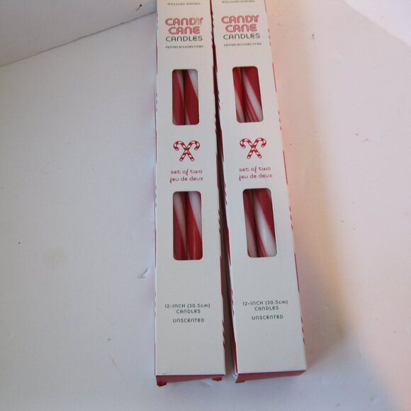 Williams-Sonoma Candy Cane Candles - NWT - 4 12" candles - Picture 1 of 7